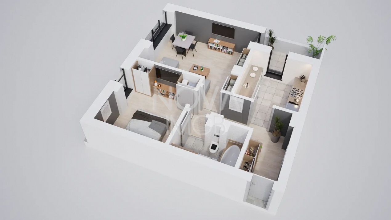 Apartament 2 camere, decomandat, ansamblu nou Calea Surii Mici - Poză 12