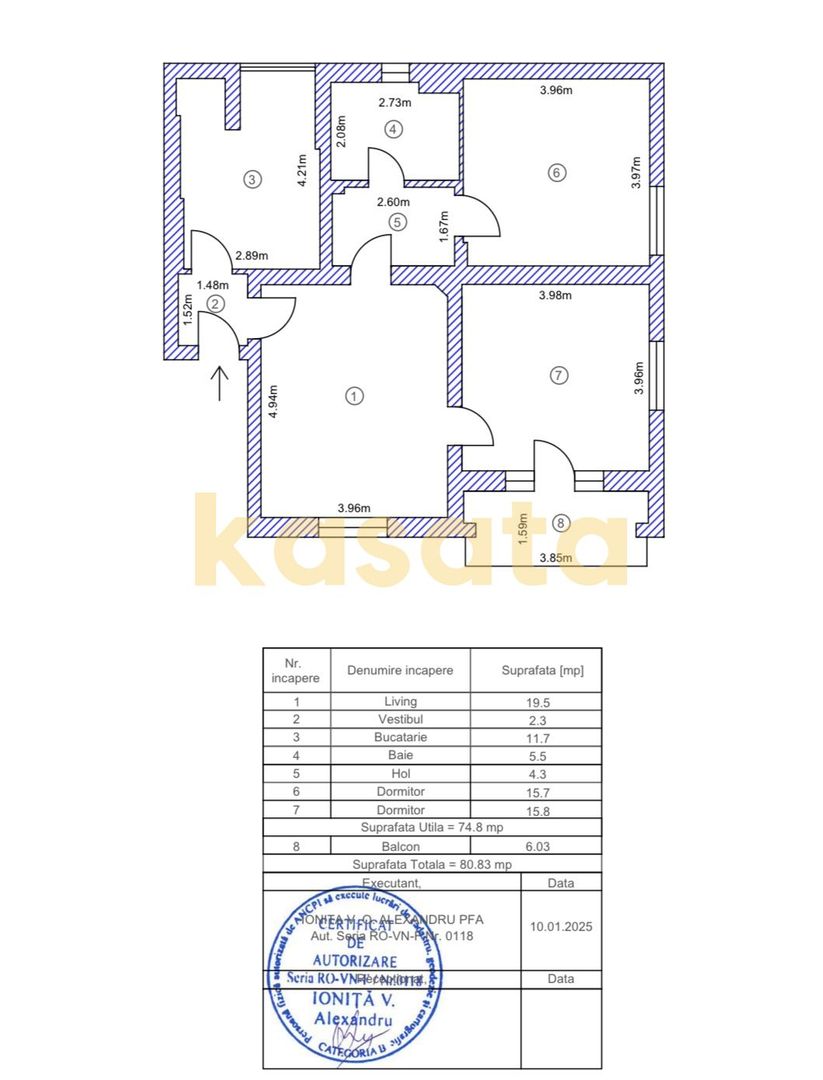 OPORTUNITATE | 3 CAMERE APARTAMENT SUPERB | DOROBANȚI – CAPITALE - Schiță 22