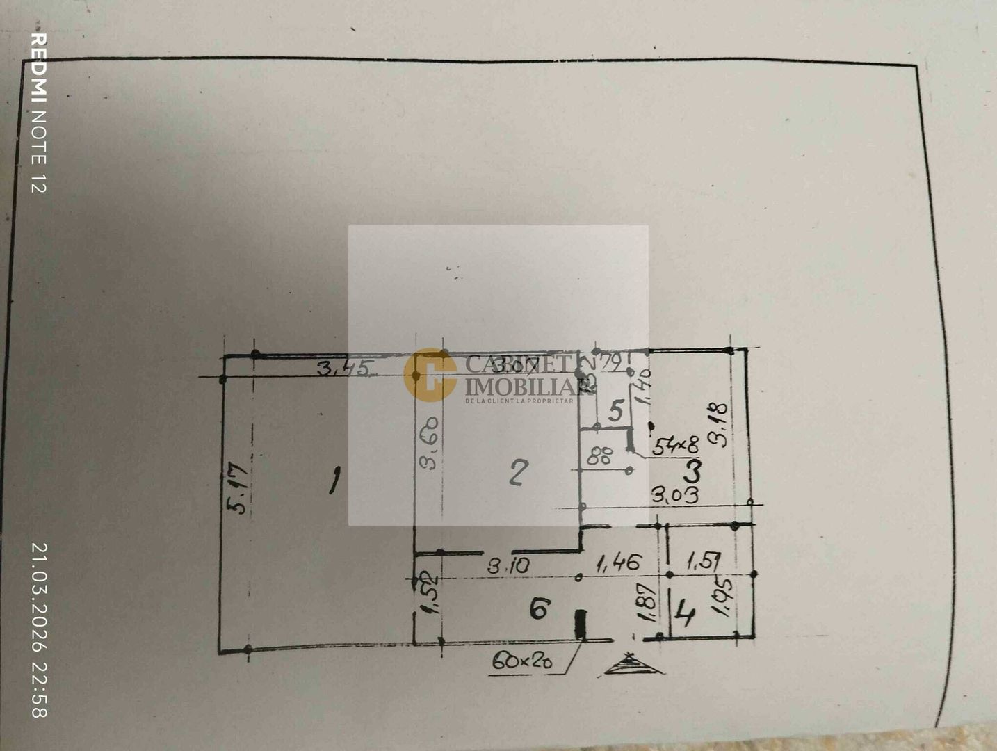 2 Camere-52MP | Decomandat | 1979 | Centrala | Reabilitat | Dr Taberei - Schiță 6