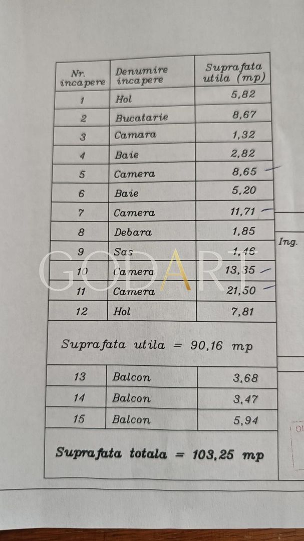 Apartament 4 camere | Bloc 1990 | 3 balcoane | Vedere panoramica - Schiță 22