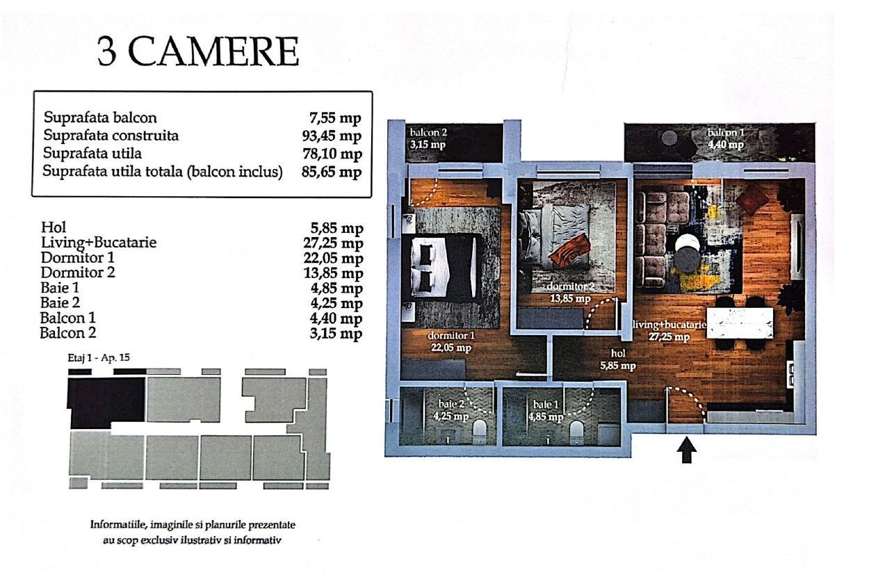 AP 3 CAM. BLOC PREMIUM ,FINALIZAT / MUTARE IMEDIATA. PALLADY! - Poză 11