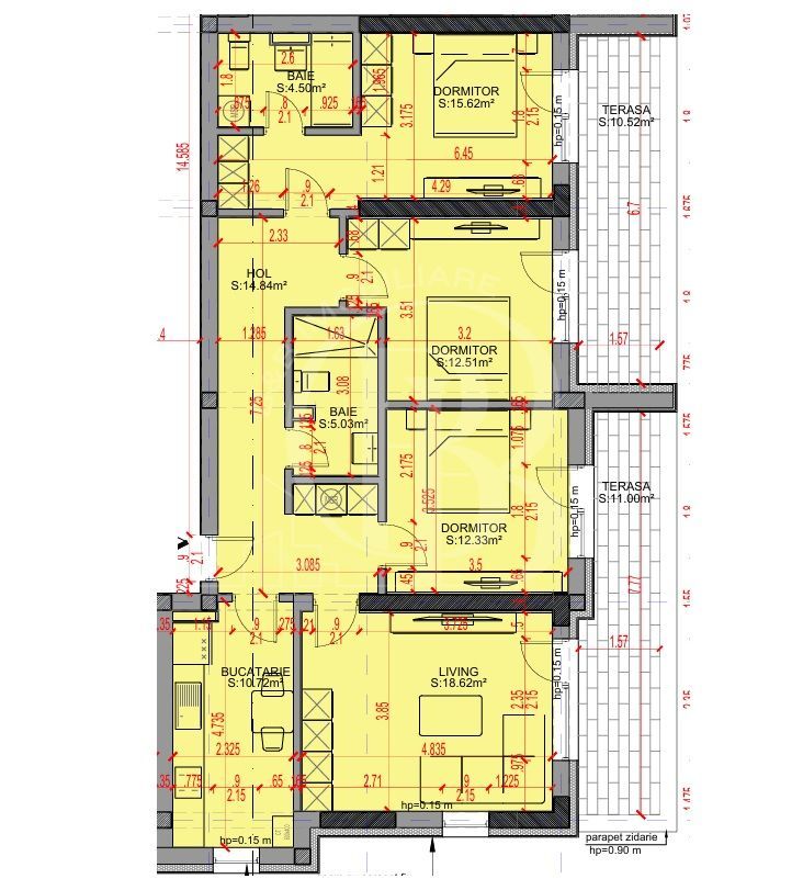 Apartament 4 camere Parcare Gratis Theodor Pallady 5min STB - Schiță 2