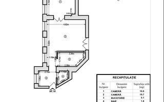 2 camere in vila  | Parter inalt | Unirii - Schiță 11