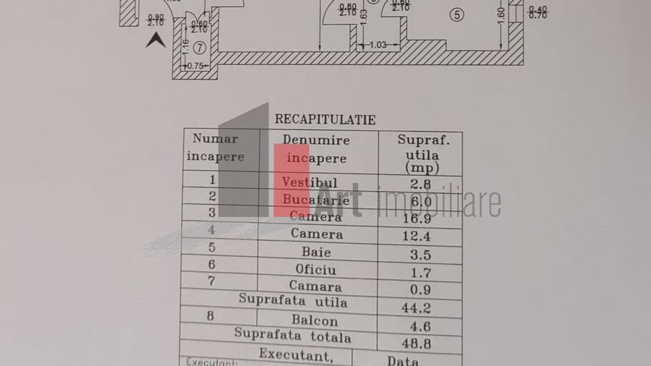 Apartament 2 camere Metrou Titan - Schiță 9