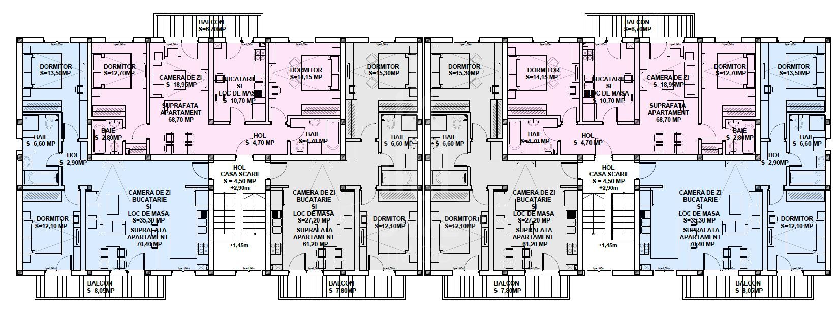 Apartamente noi cu 2 și 3 camere în Sibiu – zona Doamna Stanca Central. - Poză 5