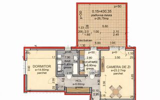 Apartament 2 camere decomandate, cu terasă de 26 mp | Andrei Mureșanu Sud - Poză 12