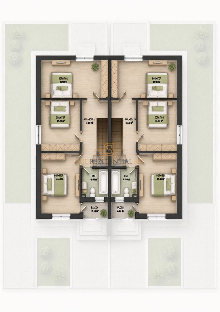 Vila tip duplex str. Gloriei, Bragadiru. P+1+POD - Schiță 9