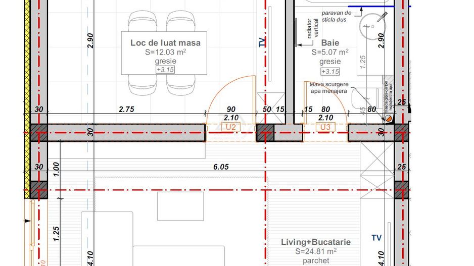 Bloc la asfalt. Etaj 1. Loc de parcare. - Poză 7