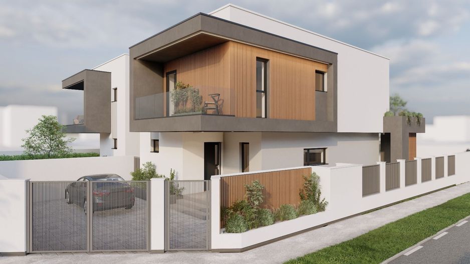 Duplex Sacalaz P+E,4Camere,3 Bai,Proiect Modern - Poză 3