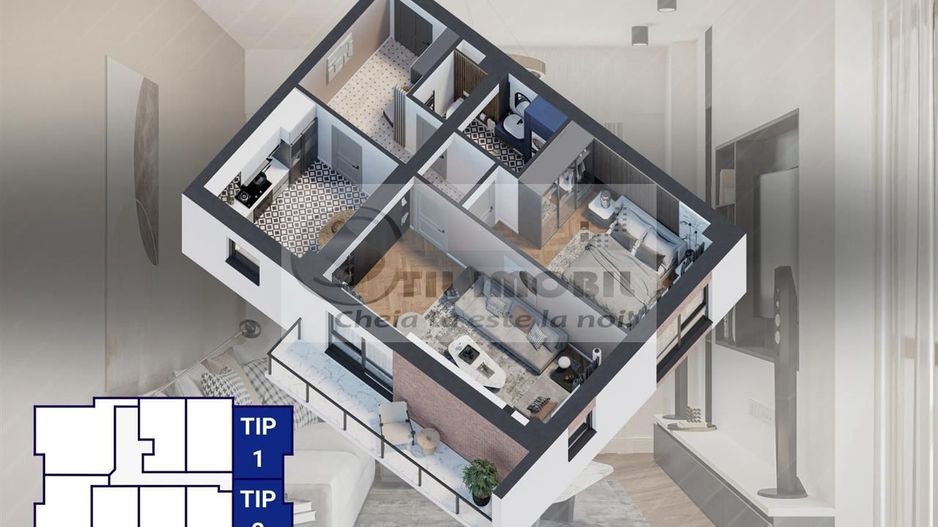 Compex Rezidential in GALATA! APARTAMENT 2 camere, D., 58.41mp - Poză 9