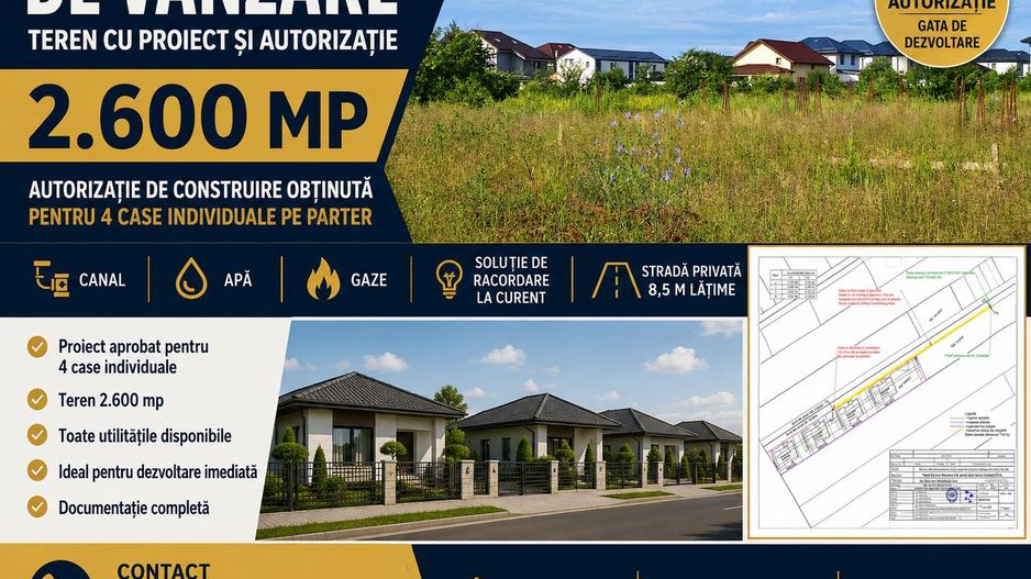 Teren  + Autorizatie Construire - Poză 1