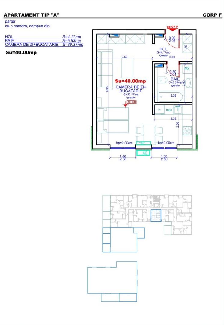 Apartament 07, Corp F – Studio | 40,29 mp | Jabri Nord Residence - Poză 4