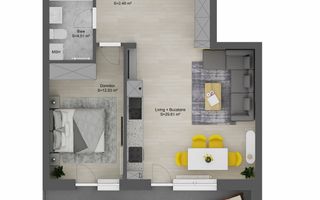 Apartament 2 camere  LA ALB-Doamna Stanca/Selimbar - Schiță 4