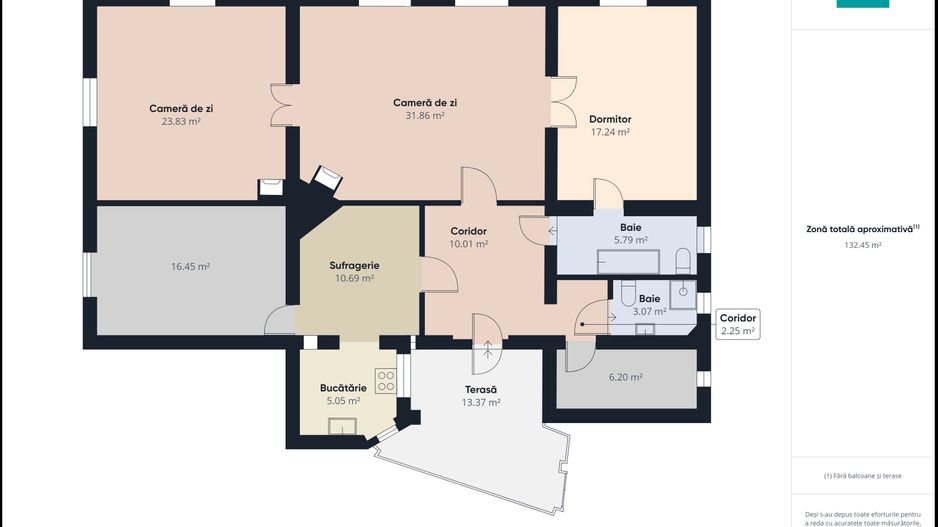 Apartament cu 4 camere la casa in centru - Schiță 8