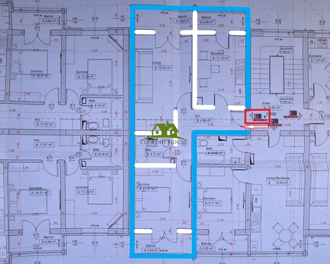 APT. nou in Ostroveni | Tip A | Iulie | Centrala proprie |3 Balcoane - Poză 19