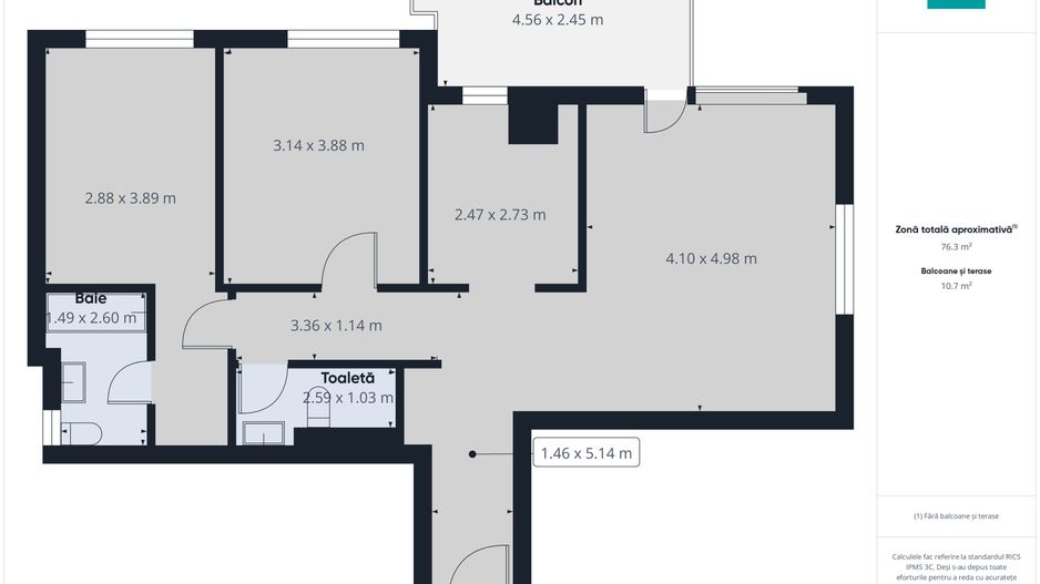 Apartament NOU 3 camere Pipera Ambiance Residence - Poză 7