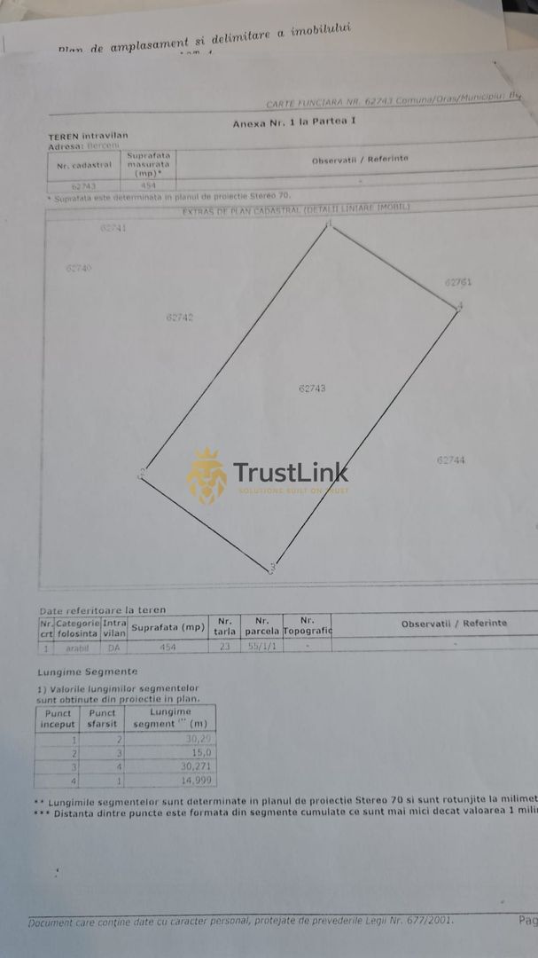 Teren intravilan 454 mp Berceni strada Alexandru Lapusneanu Primaverii - Poză 3