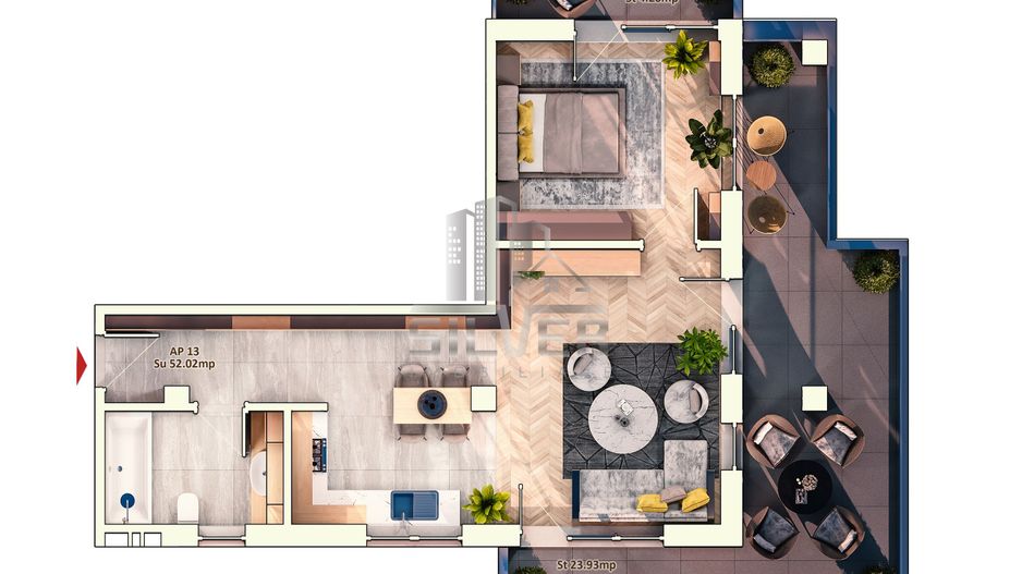 Apartament cu 2 camere, zona Piata Marasti! - Schiță 5