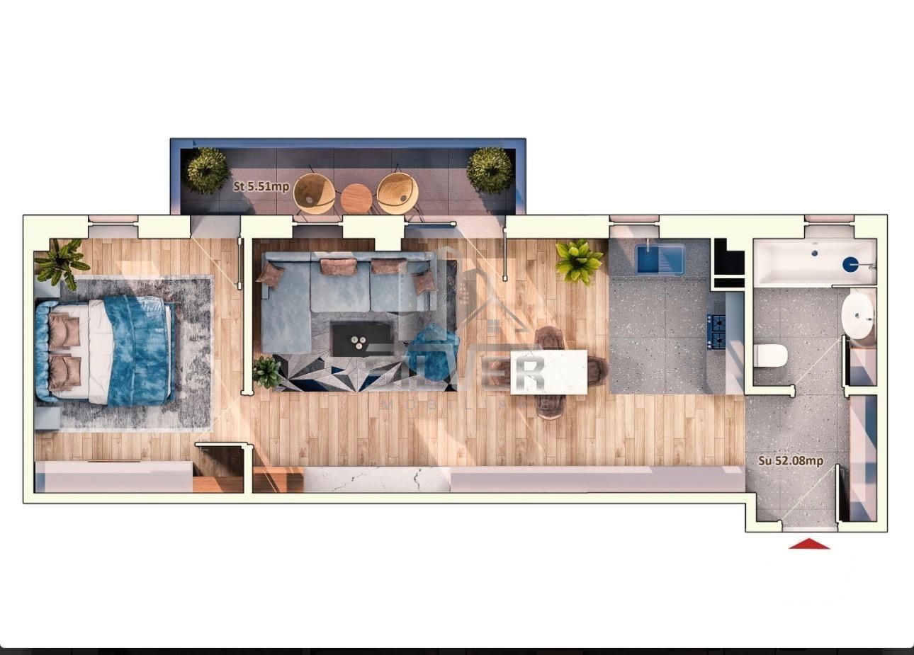 Apartament cu 2 camere/52mp/Imobil Premium/Cartier Marasti. - Poză 2