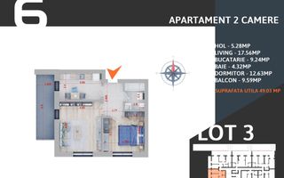 Apartament 2 camere Parcare inclusa Th. Pallady-Finalizat - Schiță 10