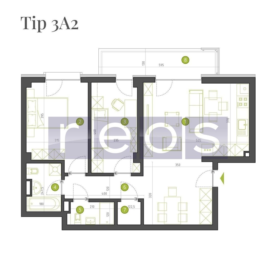 VANZARE APARTAMENT 3 CAMERE  DEOSEBIT | 74MP | PARCARE-MOBILAT-UTILAT - Schiță 11