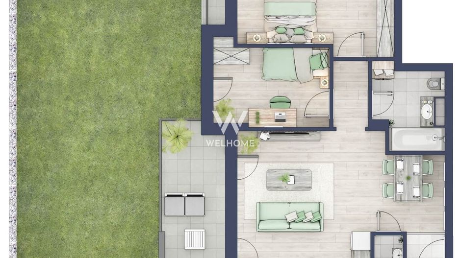 Apartament 3 camere cu Gradina si Terasa. Sibiu - Schiță 9