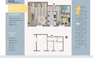 AP. 2CAM. MOBILAT- IDEAL LOCUINTA / INVESTITIE. ZONA TRAPEZULUI! - Poză 2