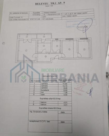 Apartament 3 camere de vânzare în Valea Lupului, bloc finalizat 2019, P+2E+pod - Poză 12