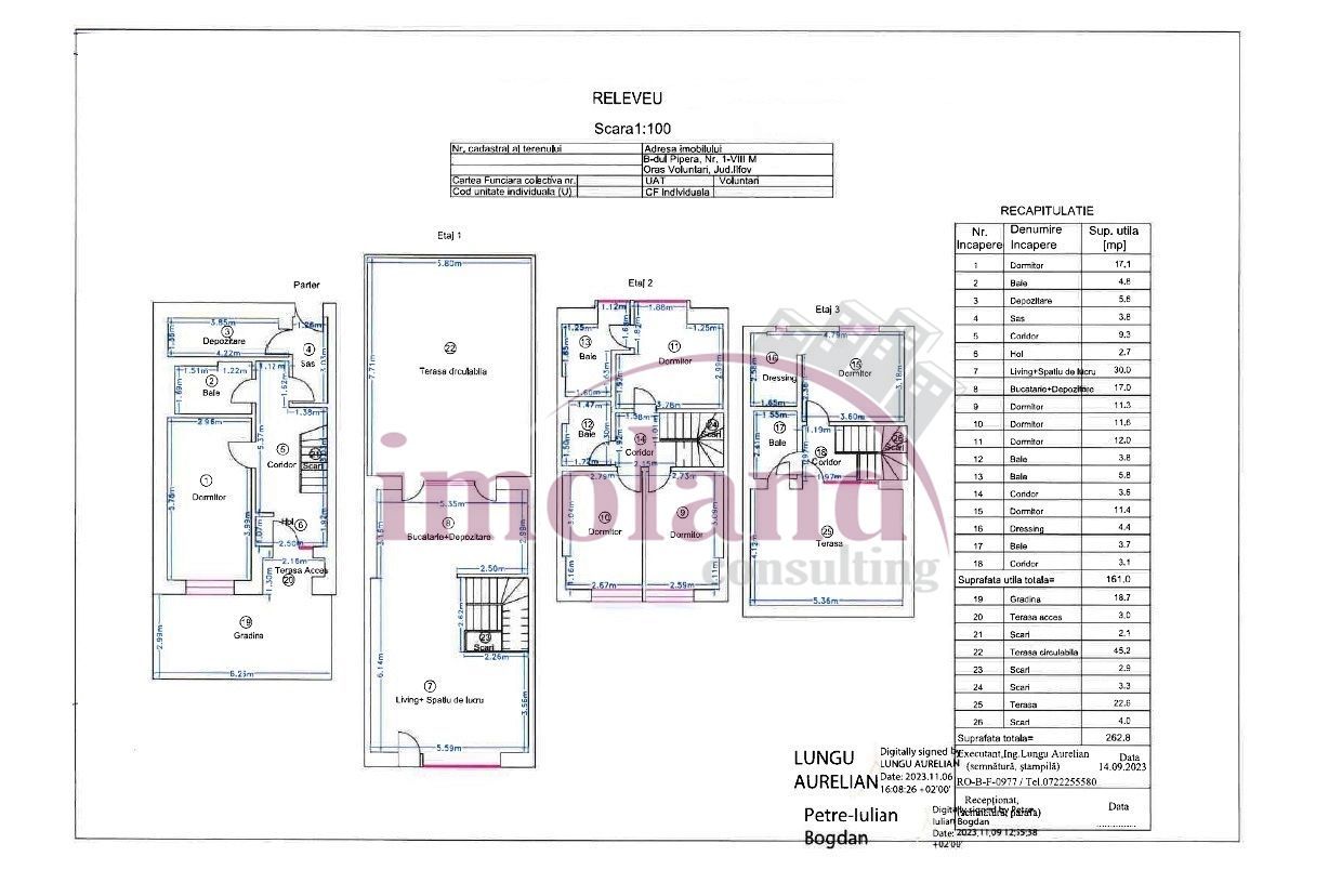 Vanzare - Townhouse 6 camere - mobilat + 2 locuri parcare Avalon Estate - Pipera - Schiță 12