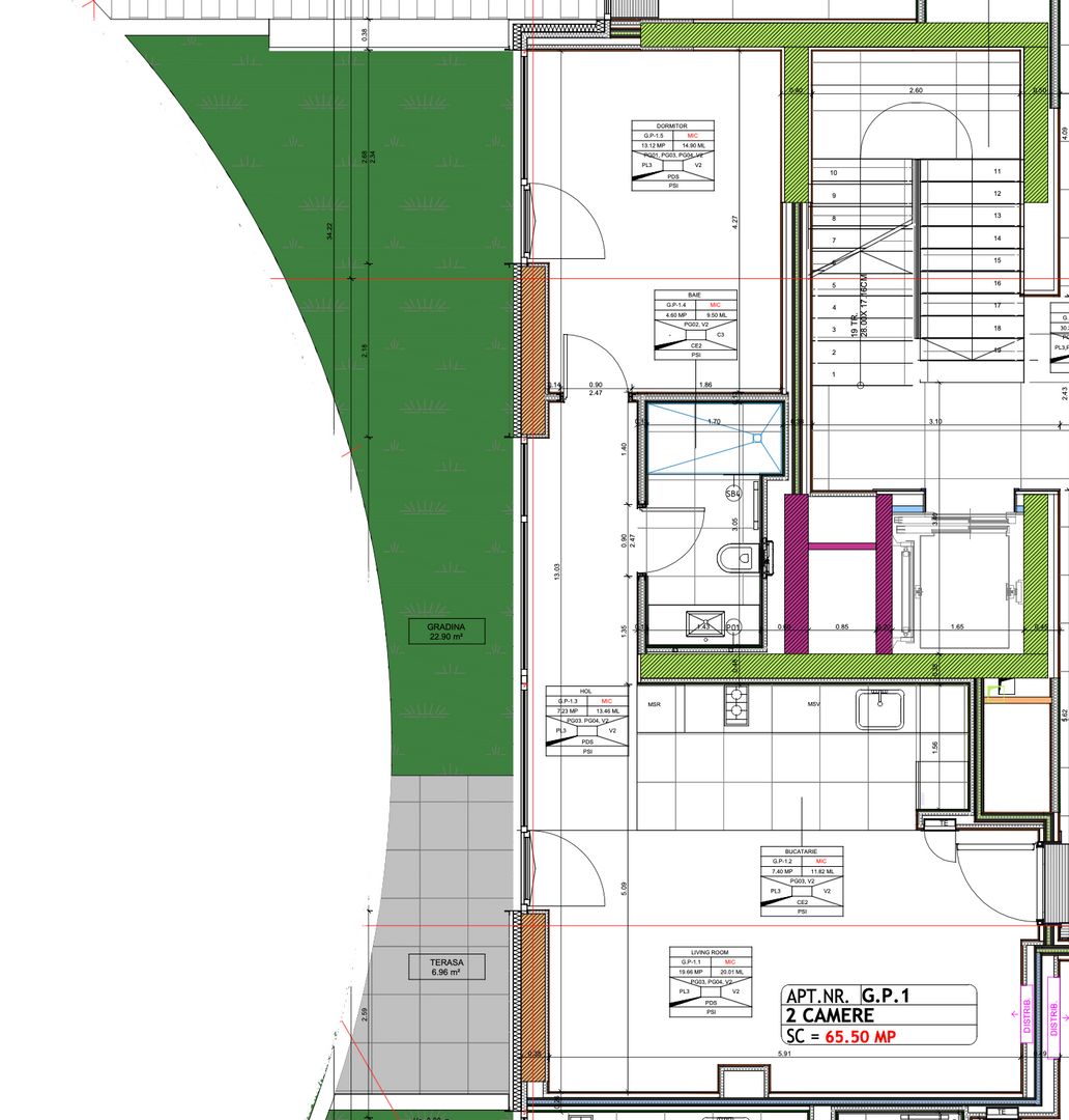 Apartament 2 camere cu gradina - One Lake Club - Schiță 9