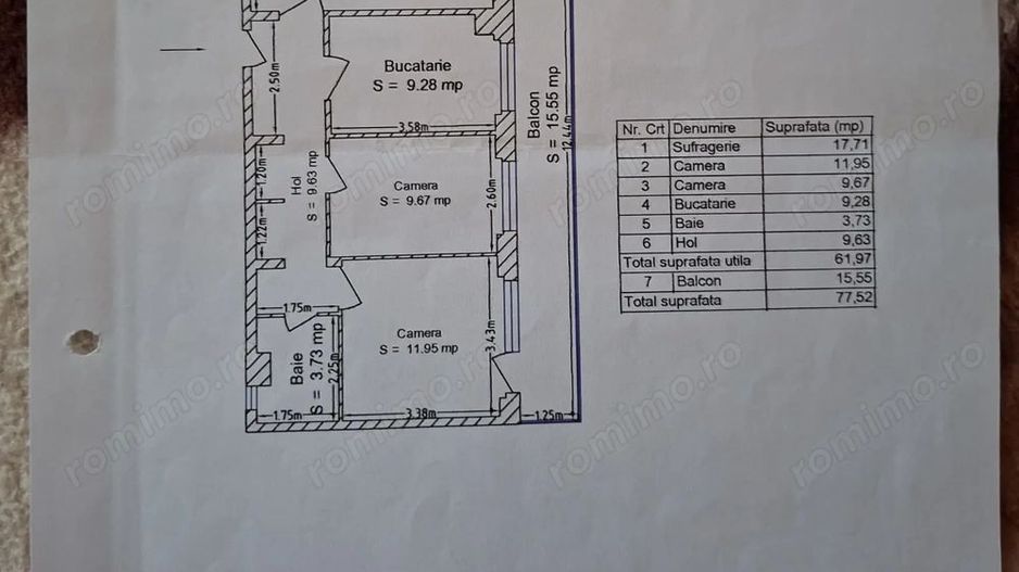 APARTAMENT 3 CAMERE | DECOMANDAT | LACUL TEI - Schiță 8