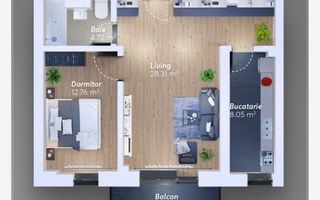 2 Camere - 57MP | Bloc 2025 | Etaj 4/10 | Uverturii - Poză 5