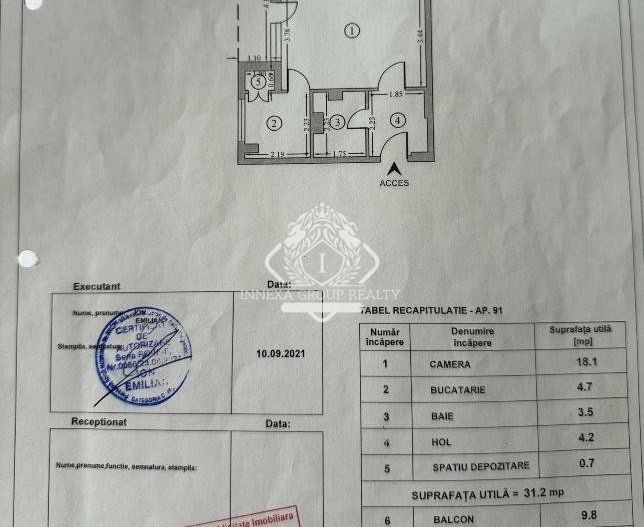 Garsoniera de vanzare - renovata - 41mp I Militari - Schiță 6