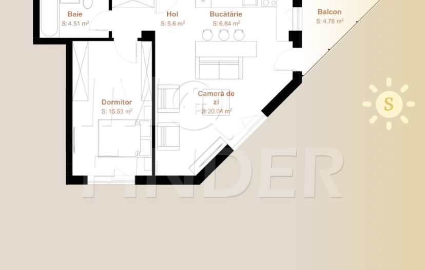 PROMOȚIE- Apartament 2 camere, 52.5 mp FINISAT LA CHEIE, zona VIVO - Poză 2