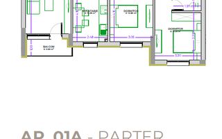 Vânzare, apartament cu 3 camere, zona Tractorul - Schiță 2