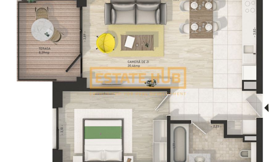 Apartament cu 2 camere și terasă de 8 mp | The Nest - Poză 18