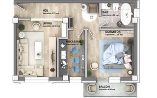 Apartament 2 camere, decomandat, bloc nou, Capat CUG - Lunca Cetatuii - Poză 9