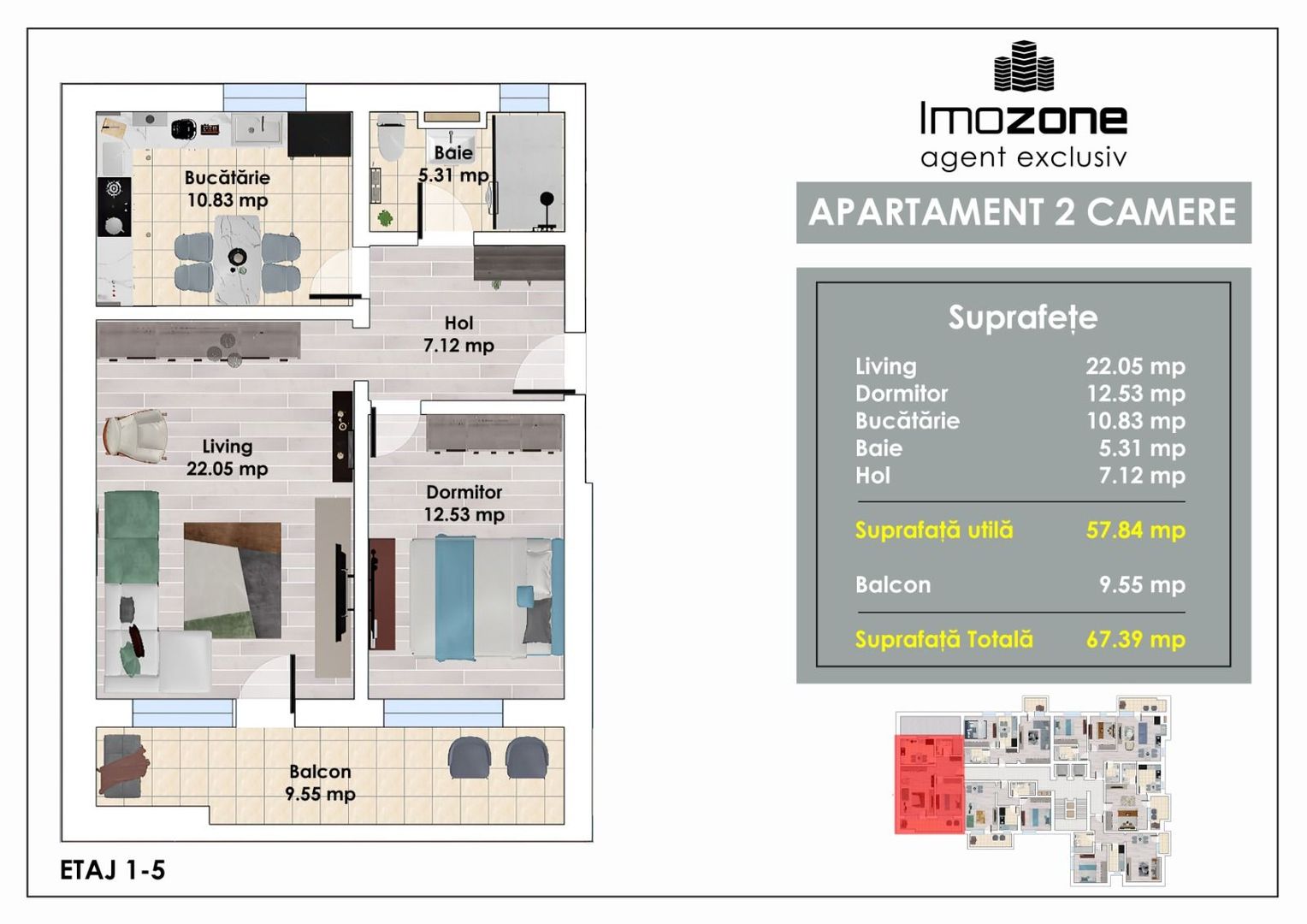 Metrou Pacii | Militari | 2 Camere | 55 mp Utili |  Balcon | Bucatarie Inchisa - Poză 7