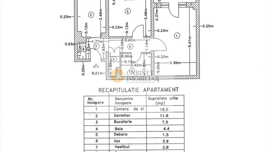 2 Camere - 55MP | Decomandat | 1985 | Metrou Crangasi la 10 minute - Schiță 6