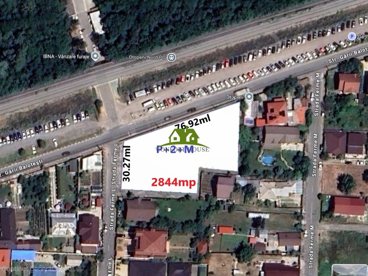 Otopeni intravilan 2.844 mp, colț stradal, deschidere dublă - C.U. - Poză 1