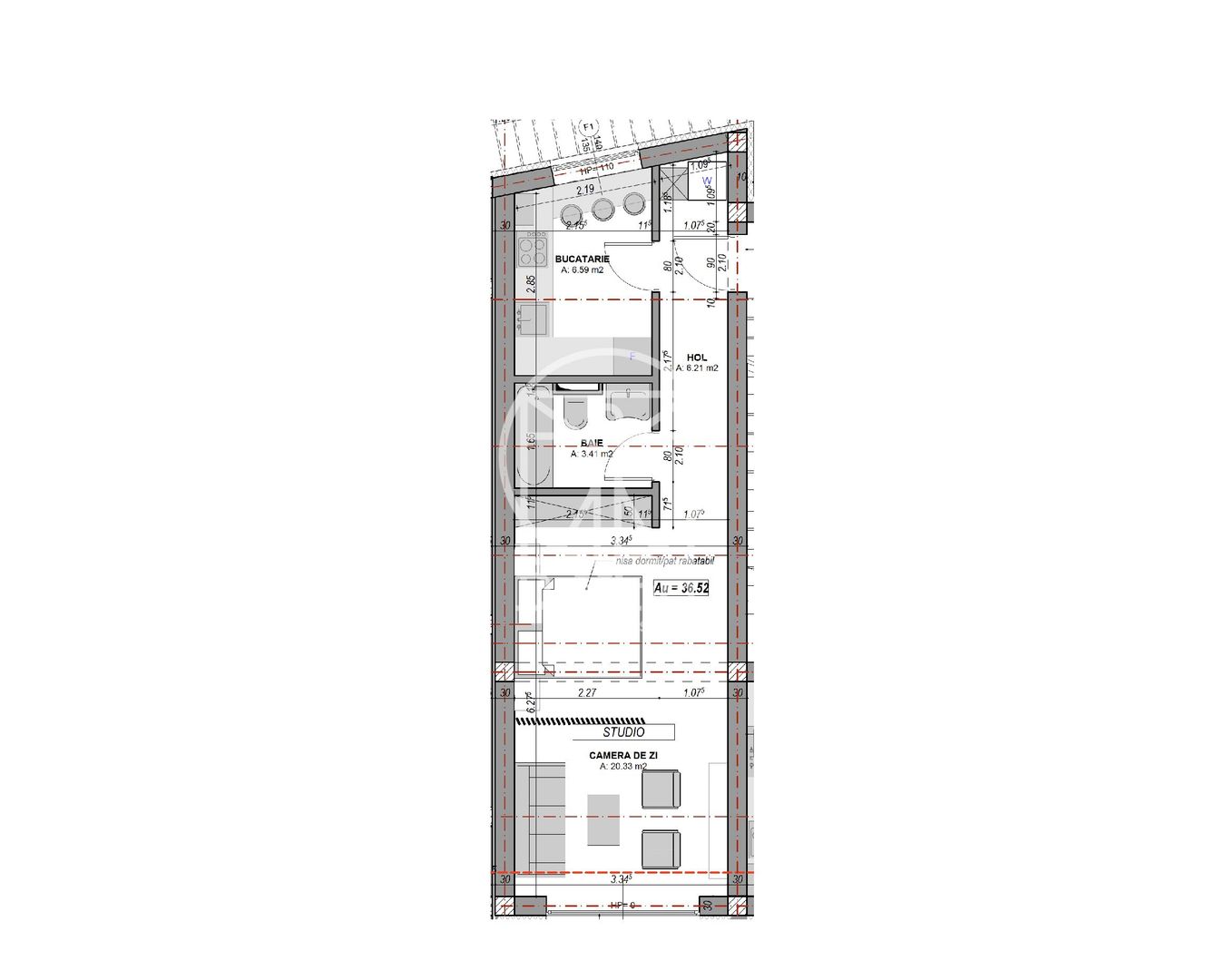 Garsoniera decomandata - aer conditionat, jaluzele  (NCL-COL-ap.6) - Poză 6