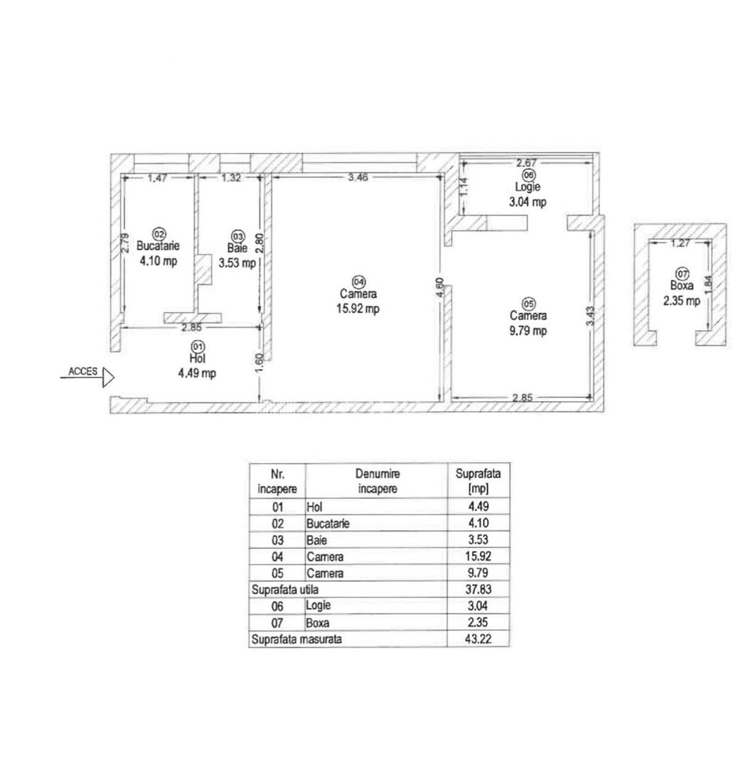 Apartament 2 camere Dacia, etaj intermediar - Poză 13