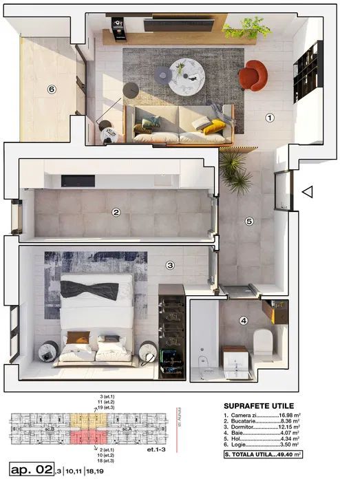 AP 2 CAMERE ENCORE RESIDENCE, INCALZIRE PARDOSEALA, BLOC NOU, COMIS 0% - Schiță 9