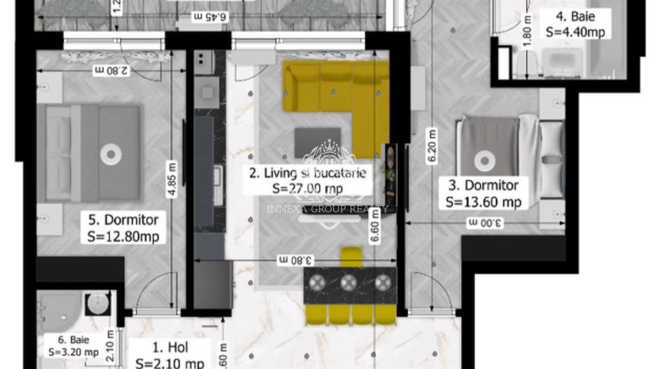 Rahova-Alexandriei | 3 camere | 73 mp | et 3 | 93.400 euro - Poză 12