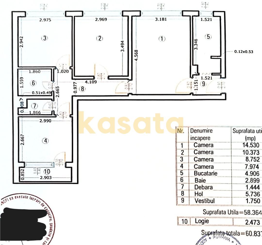 🏢 4 camere | Vânzare | Drumul Taberei | Renovat | Etaj intermediar - Schiță 19