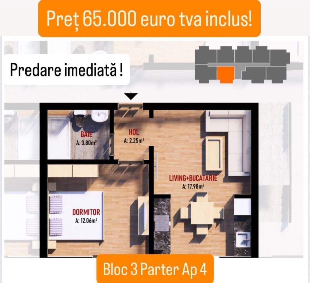 AP. 2 CAMERE STUDIO-  MUTARE IMEDIATA, CEL MAI MIC PRET, COMISION 0% - Poză 8