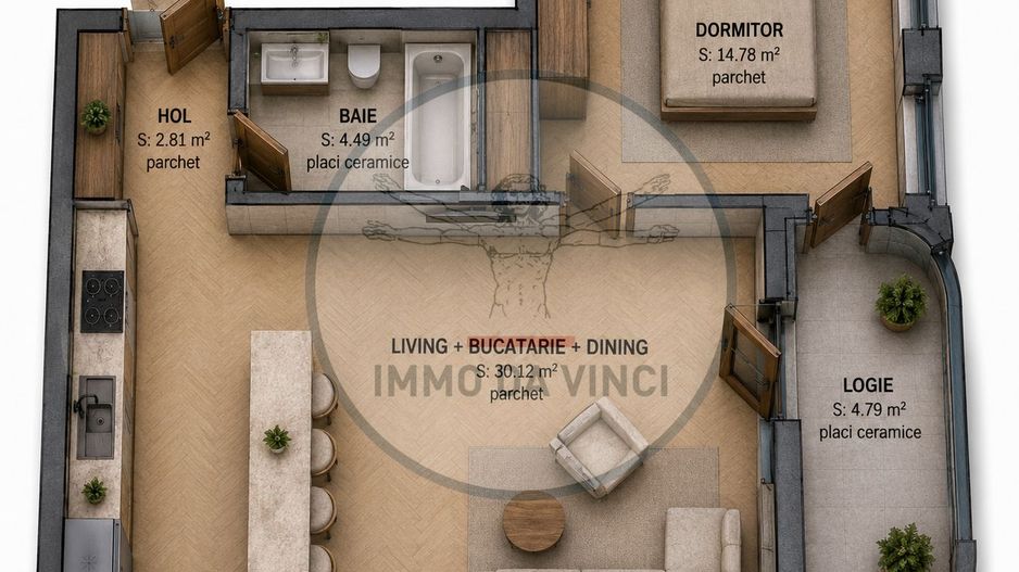 Apartamente cu 1-2-3-4 camere, parcare | Bloc Nou Traian Vuia Pod IRA - Poză 3