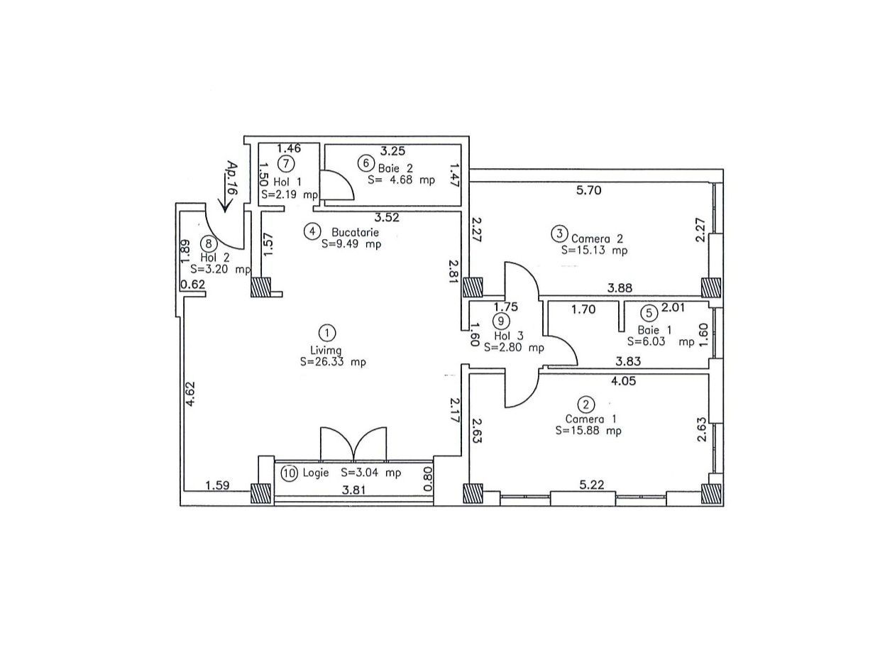 Office-3 Camere | Lift | Parcare Subterana | Central | Comision 0 - Schiță 21