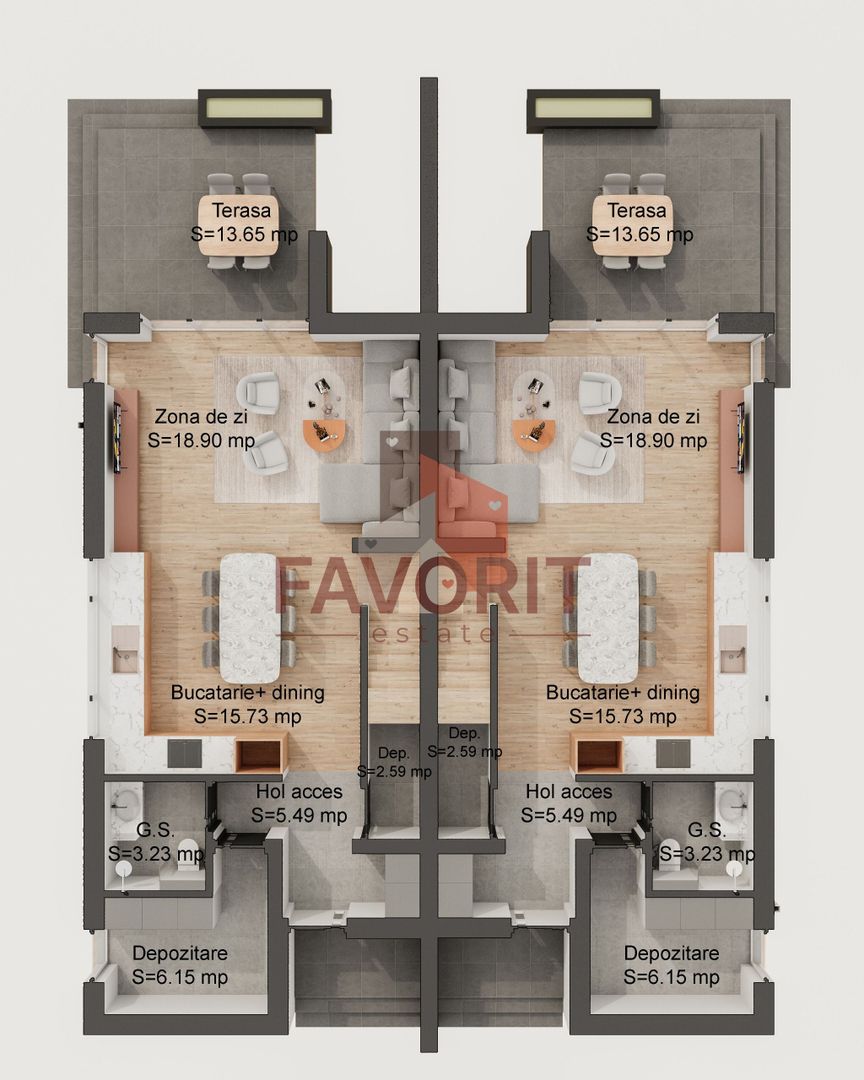 Duplex cu 4 camere | Pozitie excelenta | Asfalt | Statie de autobuz - Schiță 7