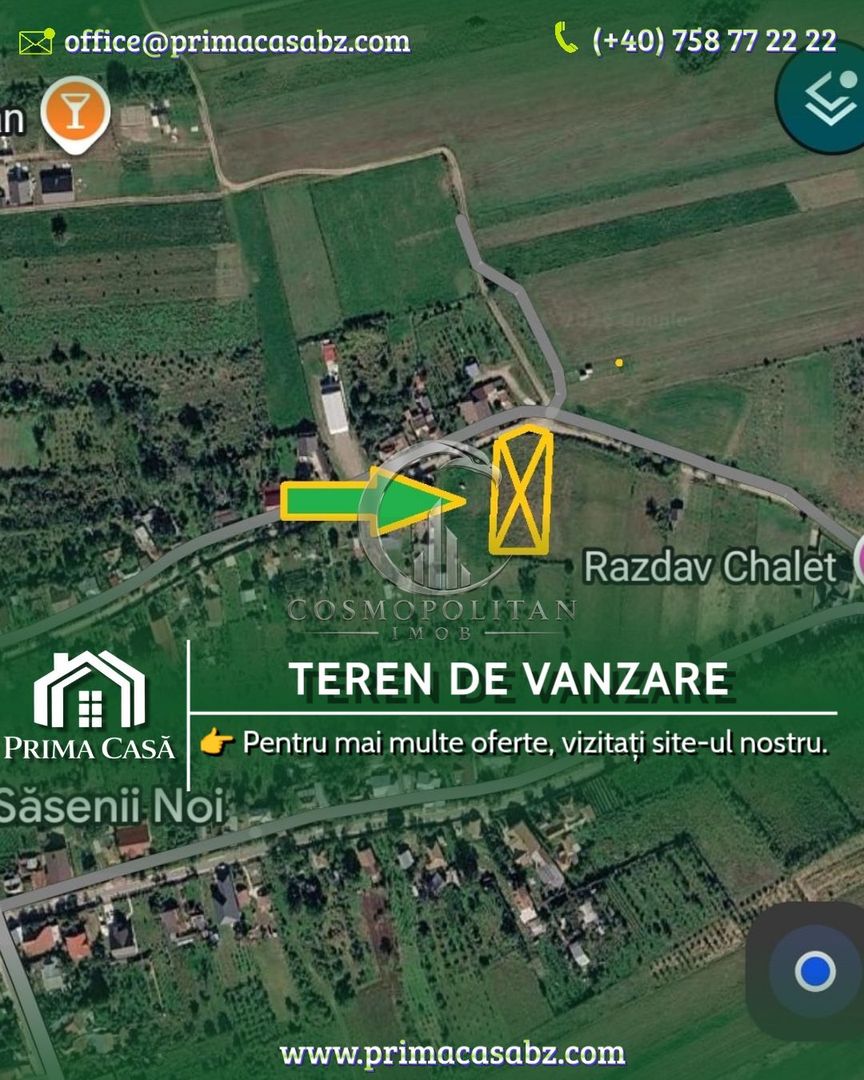 Teren intravilan ~ Sasenii Noi/BZ ~ S=1980mp ~ d=30m ~ Pret: 15€/mp - Poză 1